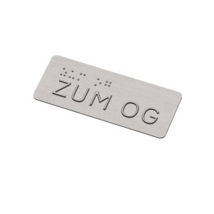 Taktiles Handlaufschild 