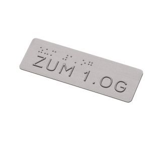 Taktiles Handlaufschild 