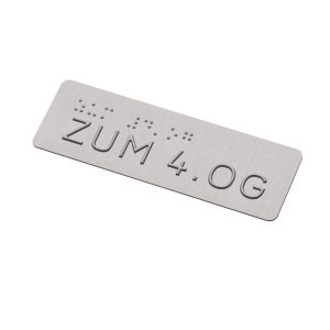 Taktiles Handlaufschild 