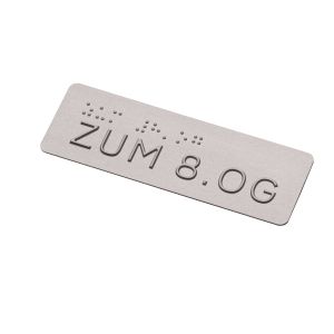 Taktiles Handlaufschild 