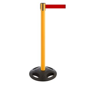 RS-Guideline GLA 25 OutdoorAbsperrpfosten, gelb, Gurt rot 4 m
