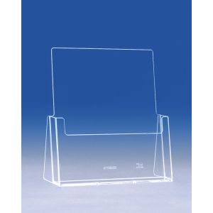 Prospekthalter, Hochformat, 1 Fach, Acrylglas (transparent)