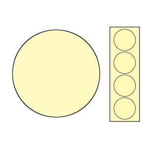 Bodenmarkierung, 4x blanko, Folie, nachleuchtend, Ø 90 mm