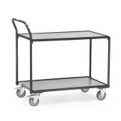 Fetra leichter Tischwagen "GREY EDITION", Schraubkonstruktion, 2 Plattformen aus Holzwerkstoffplatten