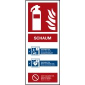 Brandschutzzeichen "Feuerlöscher Schaum", Aluminium (0,5 mm), 80 x 200 x 0,5 mm, langnachleuchtend, 55 / 8 mcd, LimarLite®
