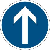 Verkehrsschild, Vorschriftszeichen "Vorgeschriebene Fahrtrichtung geradeaus" [VZ 209-30], StVO