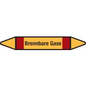 Fließrichtungspfeil "Brennbare Gase", DIN 2403, G402