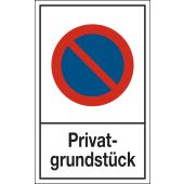 Parkverbotsschild, Verkehrsschild "Privatgrundstück" [286], Kunststoff (1 mm), 250 x 400 mm