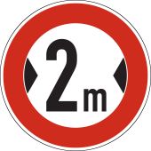 Verkehrsschild, Vorschriftszeichen "Verbot für Fahrzeuge über angegebene tatsächliche Breite" [VZ 264], StVO