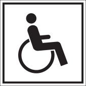 Türkennzeichnung "Rollstuhlfahrer/in", schwarzes Piktogramm auf weißem Grund