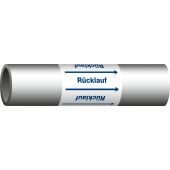 Fließrichtungspfeil   "Pfeil in Fließrichtung", blau/weiß + Rücklauf, DIN 2403