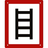Feuerwehrzeichen "Geeignete Stelle zum Anleitern (E2)" Aluminium (0,5 mm), 200 x 250 x 0,5 mm, DIN 4066