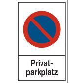 Parkverbotsschild, Verkehrsschild "Privatparkplatz" [286], Kunststoff (1 mm), 250 x 400 mm