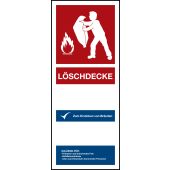 Brandschutzzeichen "Löschdecke" Aluminium (0,5 mm), 80 x 200 x 0,5 mm, langnachleuchtend, 55 / 8 mcd, LimarLite®