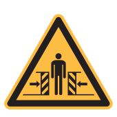 Warnzeichen "Warnung vor Quetschgefahr" [W019], ASR A1.3 / ISO 7010