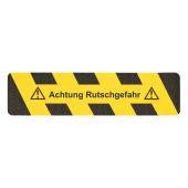 Antirutsch-Warnmarkierung mit Text: Achtung Rutschgefahr, gelb / schwarz, 610 x 150 mm