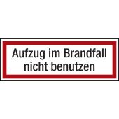 Feuerwehrzeichen "Aufzug im Brandfall nicht benutzen", DIN 4066