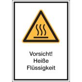 Warnzeichen "Vorsicht! Heiße Flüssigkeit" [W017], ASR A1.3 / ISO 7010