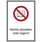 Verbotsschild "Nichts abstellen oder lagern!" [P023], ASR A1.3 / ISO 7010