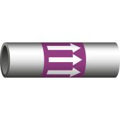 Fließrichtungspfeil "Pfeil in Fließrichtung", violett/weiß, DIN 2403