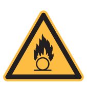 Warnzeichen "Warnung vor brandfördernden Stoffen" [W028], ASR A1.3 / ISO 7010