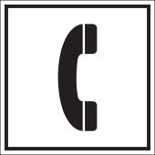 Türkennzeichnung "Telefon", schwarzes Piktogramm auf weißem Grund