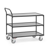 Fetra leichter Tischwagen "GREY EDITION", Schraubkonstruktion, 3 Plattformen aus Holzwerkstoffplatten, anthrazit-grau