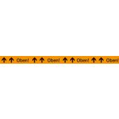 PVC-Verpackungsklebeband "Oben" leuchtorange, schwarz, 50 mm