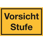 Hinweisschild "Vorsicht Stufe", gelb/schwarz