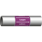 Fließrichtungspfeil "Richtungspfeil + Durchflussstoff", Gruppe: "Laugen", DIN 2403
