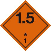 Gefahrgutkennzeichen "Explosive Stoffe" [Unterklasse 1.5], ADR
