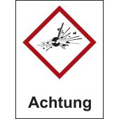 Gefahrstoffetikette "Explodierende Bombe - Achtung" [GHS 01]