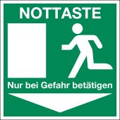 Rettungszeichen "Nottaste - Bei Gefahr betätigen", LimarLite®