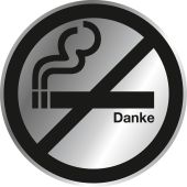 Rauchen verboten, Edelstahloptik, Alu, selbstklebend, 75 x 0,8 mm