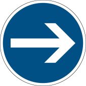 Vorschriftszeichen "Vorgeschriebene Fahrtrichtung hier rechts" [VZ 211], StVO