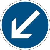Verkehrsschild, Vorschriftszeichen "Vorgeschriebene Vorbeifahrt links vorbei" [VZ 222-10], StVO
