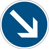 Verkehrsschild, Vorschriftszeichen "Vorgeschriebene Vorbeifahrt rechts vorbei" [VZ 222], StVO