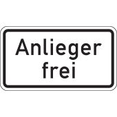 Verkehrsschild "Anlieger Frei" [VZ 1020-30], StVO
