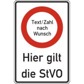 Kombiverkehrszeichen Symboltext/-zahl nach Wunsch, 600 x 900 x 2 mm