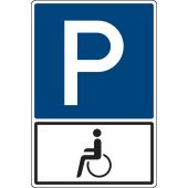Parkplatzschild, Symbol P + individuelle Beschriftung + individuelles Symbol"
