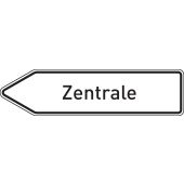 Wegweiser "Zentrale", linksweisend