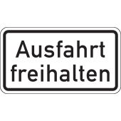 Zusatzzeichen 2026 Ausfahrt freihalten, 420 x 231 x 2 mm