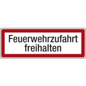 Verkehrsschild "Feuerwehrzufahrt freihalten" Aluminium (2 mm), 594 x 210 x 2 mm