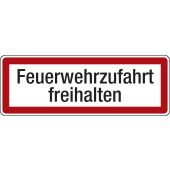 Feuerwehrschild "Feuerwehrzufahrt freihalten" Aluminium (2 mm), 594 x 210 x 2 mm