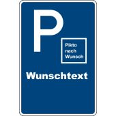 P + individuelle Beschriftung und Piktogramm nach Wunsch, 420 x 630 x 2 mm