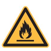 Warnzeichen "Warnung vor feuergeährlichen Stoffen" [W021], ASR A1.3 / ISO 7010
