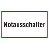 Notausschalter, rot / schwarz, Alu, 200 x 120 x 0,5 mm