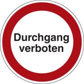 Durchgang verboten, rot / schwarz, Alu, 200 x 0,5 mm