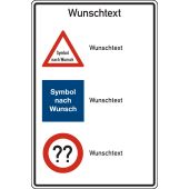Symbol + Text nach Wahl, mehrfarbig, Alu, 600 x 900 x 2 mm