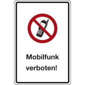 Mobilfunk verboten! , rot / schwarz, Alu, 400 x 600 x 2 mm
